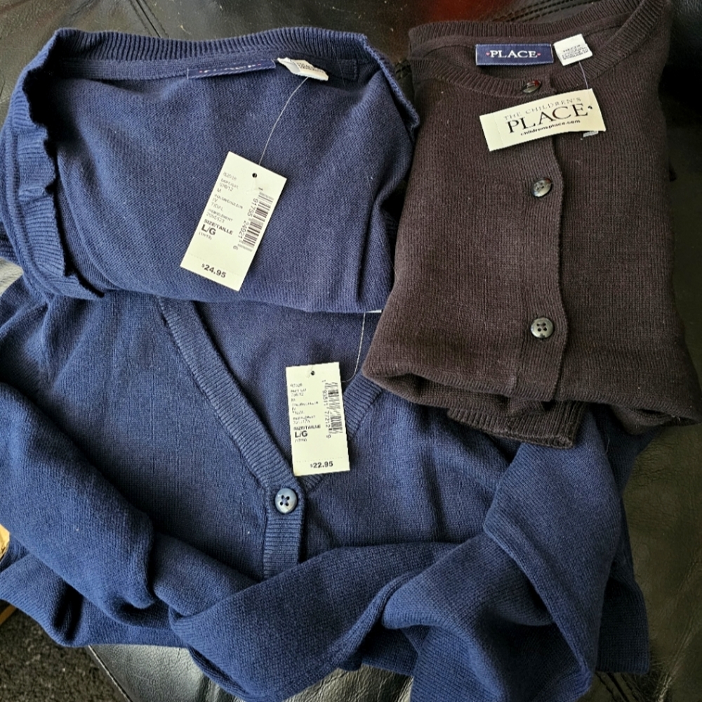 NWT - 3 Children's Place Girls Cardiganas - Size 10/12